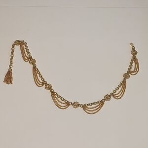 Vintage Gold Tone Chain And Tassel Belt Or Necklace